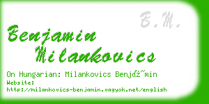 benjamin milankovics business card